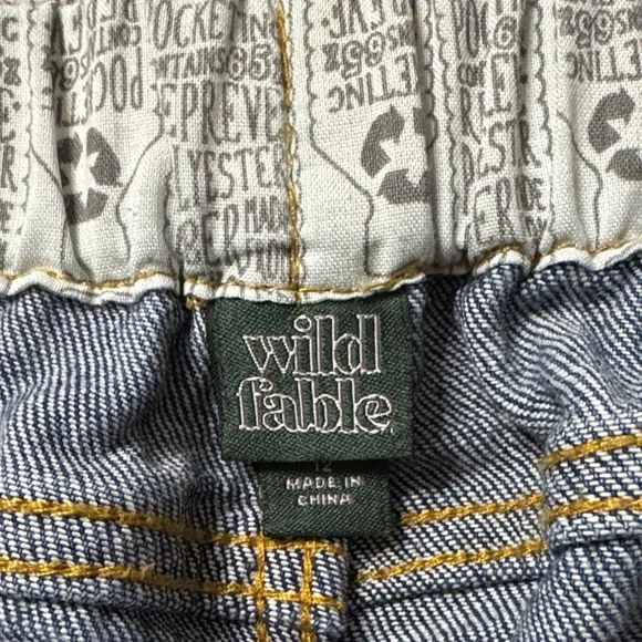 wild fable Blue Denim Jeans with Yellow Stitching Inseam 25 inches - Picture 2 of 5